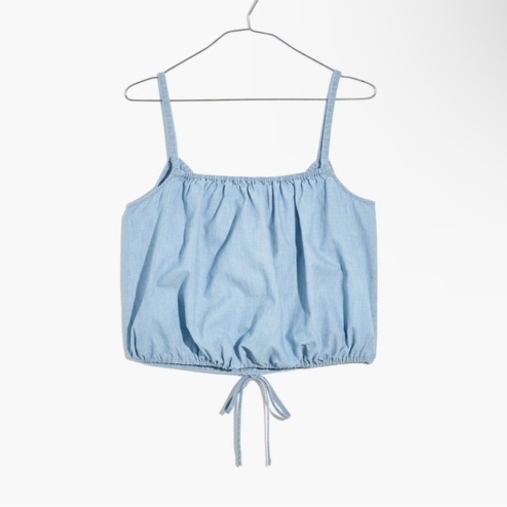 Madewell Meriden Chambray Denim Crop Tank Top